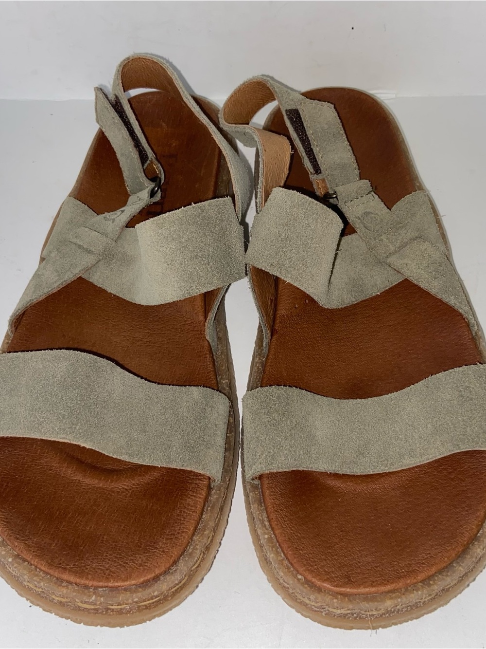Born Sandals Womens Size 8 Leather Shoes Olive Green Boho Gorpcore Summer - Picture 4 of 11